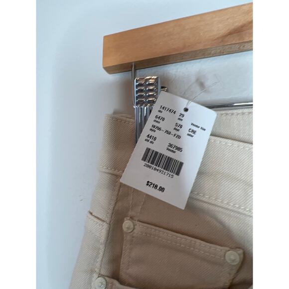 NWT Mother The Weekender Sneak Flare High Rise Denim Jeans Beige Size: 29 - Picture 6 of 9